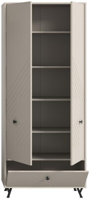 Memo Garderobenschrank  B/H/T 80x190x35 in sandbeige