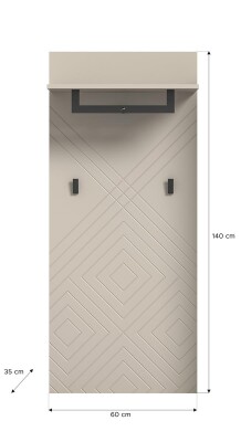 Memo Garderobenpaneel  B/H/T 60x140x35 in sandbeige
