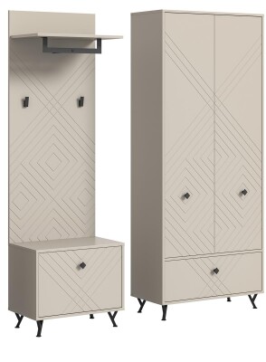 Memo Garderobenkombination  B/H/T 195x190x35 in sandbeige