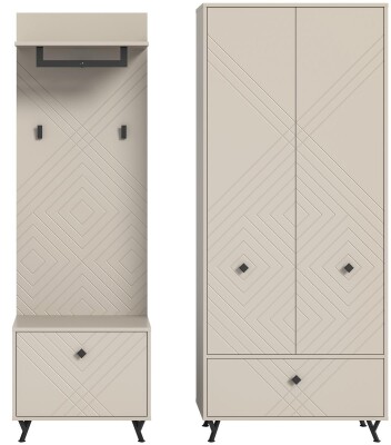 Memo Garderobenkombination  B/H/T 195x190x35 in sandbeige