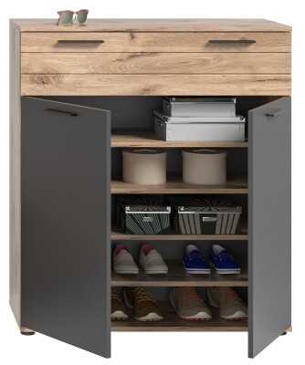 Forge Schuhkommode  B/H/T 90x104x37 in Nox Oak und Basalt