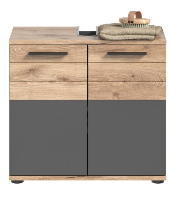 Forge Badkombination inkl. Beleuchtung  B/H/T 60x190x34 in Nox Oak