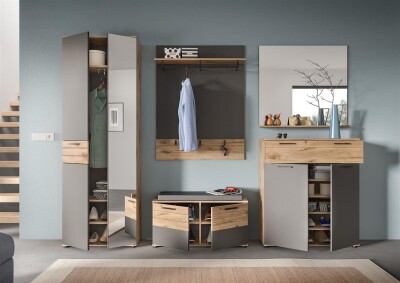 Forge Garderobenkombination  B/H/T 280x200x37 in Nox Oak