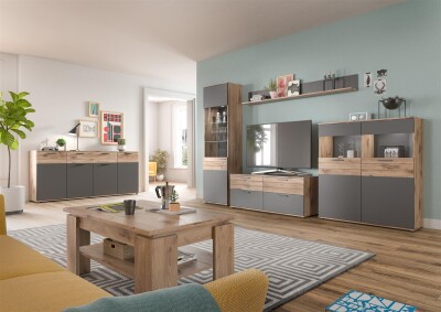 Forge Sideboard  B/H/T 200x91x40 in Nox Oak und Basalt