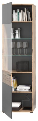 Forge Vitrine    B/H/T 57x200x37 in Nox Oak und Basalt