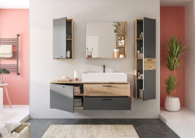 Forge Spiegel  B/H/T 79x73x14 in Nox Oak