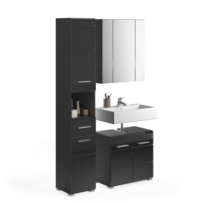 Luca Badkombination  B/H/T 105x182x34 in schwarz
