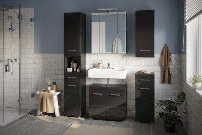 Luca Badkombination  B/H/T 105x182x34 in schwarz