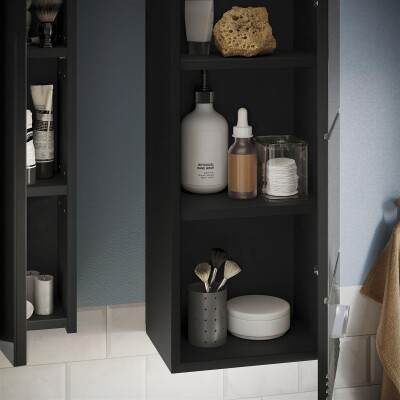 Luca Badkombination  B/H/T 60x182x34 in schwarz