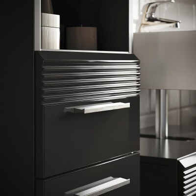 Luca Badkombination inkl. Beleuchtung  B/H/T 60x182x34 in schwarz