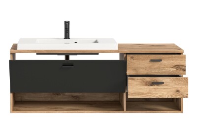 Grove Waschtisch inkl. Waschbecken  B/H/T 140x50x48 in Nox Oak