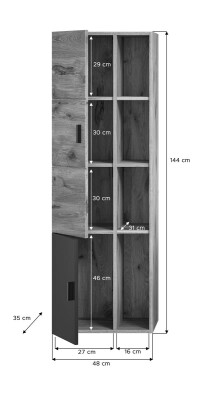 Grove Midischrank  B/H/T 48x144x35 in Nox Oak