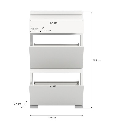 StepUp Schuhschrank  B/H/T 60x109x27 in weiß