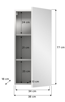 Aura Spiegelschrank  B/H/T 38x77x18 in weiß Hochglanz