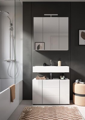 Aura Badkombination  B/H/T 82x190x34 in weiß