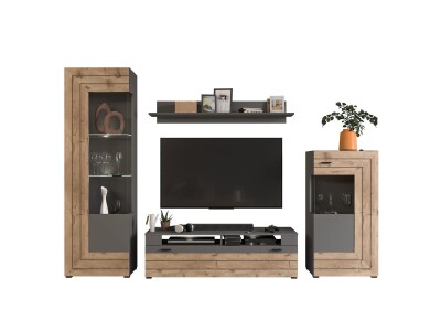 Snap Wohnwandkombination  B/H/T 290x194x40 in grau