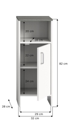 City Standschrank  B/H/T 32x82x28 in weiß
