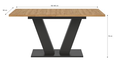 Flow Ausziehbarer Esstisch B/H/T 150-190x76x80 in Artisan