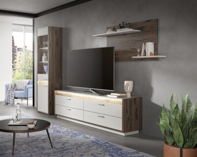 Horizon Vitrine  B/H/T 51x198x37 in Nox Oak dunkel
