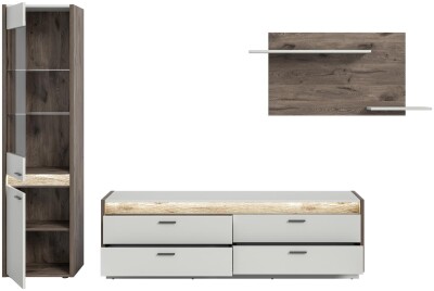 Horizon Wohnkombination  B/H/T 268x198x43 in Nox Oak dunkel