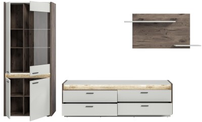 Horizon Wohnkombination  B/H/T 299x198x43 in Nox Oak dunkel