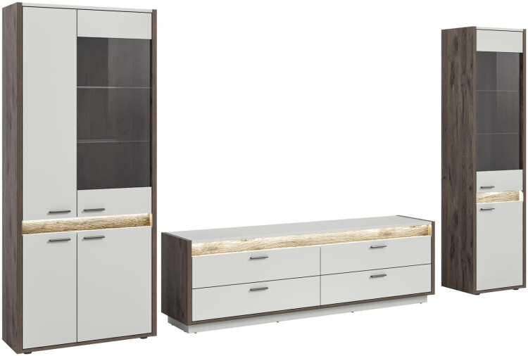 Horizon Wohnkombination  B/H/T 350x198x43 in Nox Oak dunkel