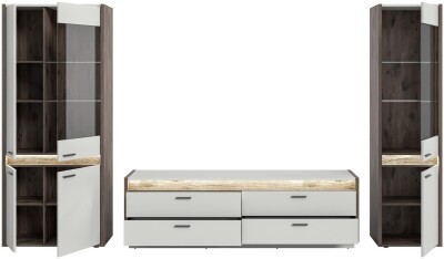 Horizon Wohnkombination  B/H/T 350x198x43 in Nox Oak dunkel
