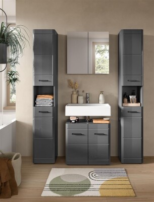 Gentle Badkombination  B/H/T 150x190x34 in grau