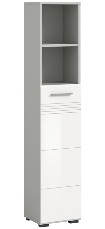 Dome Hochschrank  B/H/T 30x150x30 in Hellgrau und weiß
