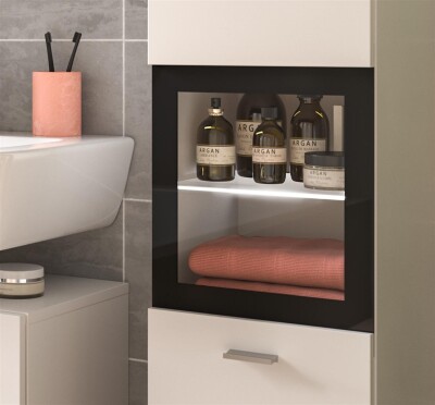 Harbor Badschrank  B/H/T 30x125x29 in weiß