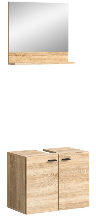 Harbor Waschbeckenunterschrank + Spiegel  B/H/T 57x44x33 in Eiche