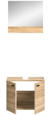 Harbor Waschbeckenunterschrank + Spiegel  B/H/T 57x44x33 in Eiche