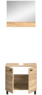 Harbor Waschbeckenunterschrank + Spiegel  B/H/T 57x44x33 in Eiche