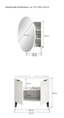Chorus Badkombination B/H/T 70x193x34 in weiß