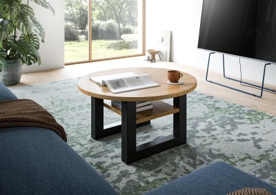 Cloud Couchtisch B/H/T 75x42x75 in Artisan Eiche und grau