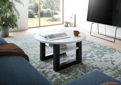 Cloud Couchtisch B/H/T 75x42x75 in weiß und grau