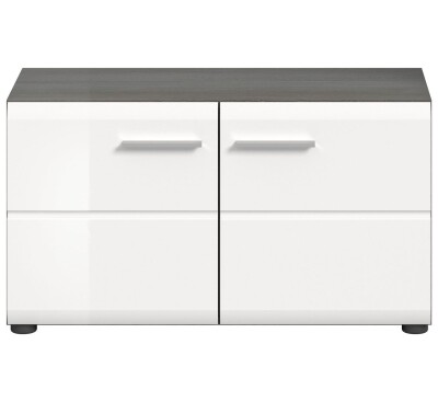 Mambo Sitzbank  B/H/T 80x44x37 in Rauchsilber und weiß