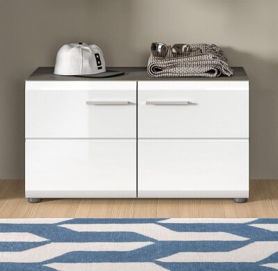 Mambo Sitzbank  B/H/T 80x44x37 in Rauchsilber und weiß