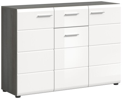 Mambo Kommode  B/H/T 120x85x37 in Rauchsilber und weiß