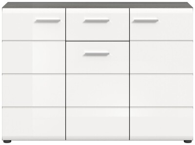 Mambo Kommode  B/H/T 120x85x37 in Rauchsilber und weiß