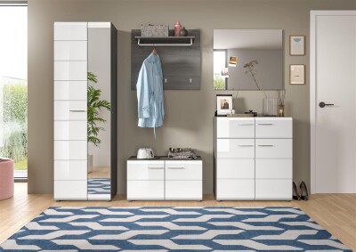 Mambo Garderobenkombination  B/H/T 250x192x37 in Rauchsilber