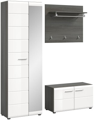 Mambo Garderobenkombination  B/H/T 155x192x37 in Rauchsilber