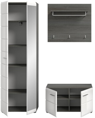 Mambo Garderobenkombination  B/H/T 155x192x37 in Rauchsilber