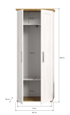 Bella Garderobenschrank  B/H/T 80x196x39 in Sibiu Lärche