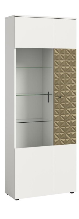 Halo Vitrine B/H/T 70x195x37 in weiß und gold