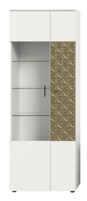 Halo Vitrine B/H/T 70x195x37 in weiß und gold