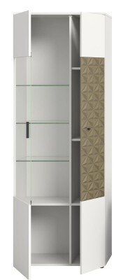 Halo Vitrine B/H/T 70x195x37 in weiß und gold