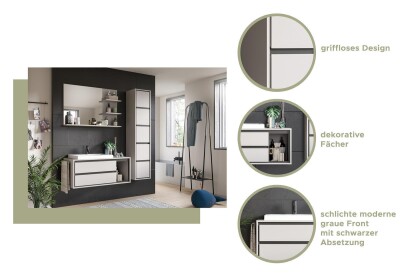 Nalu Spiegelshelf  B/H/T 100x69x16 in grau