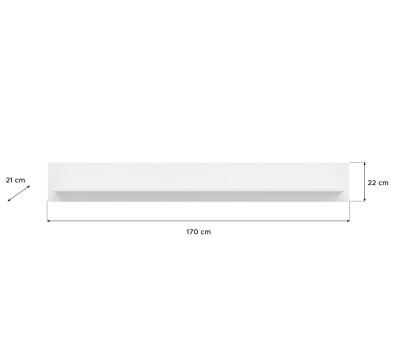 Peak Wandboard  B/H/T 170x22x21 in weiß