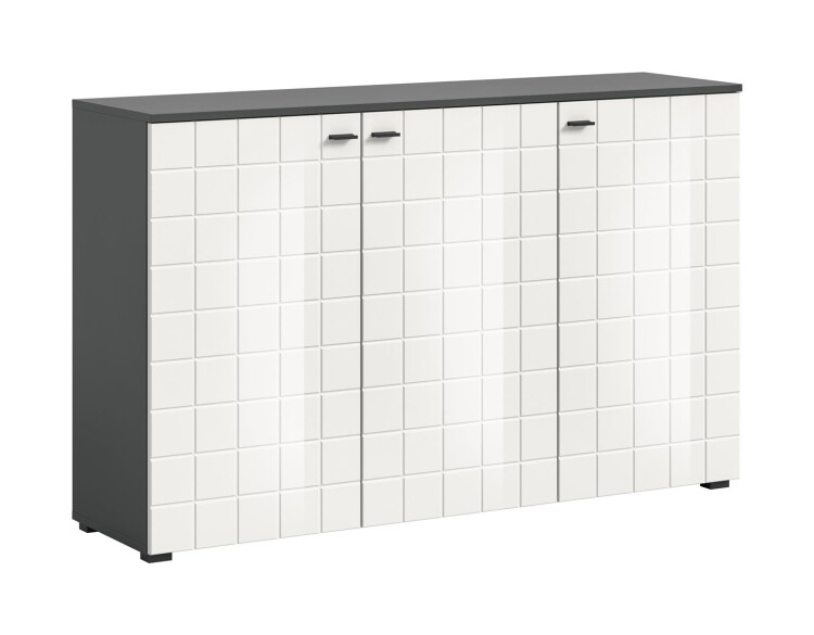 Vivo Sideboard B/H/T 138x86x37 in weiß Hochglanz und anthrazit